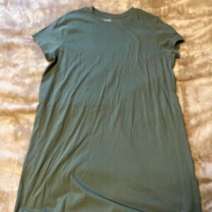 Time and Tru Olive Short Sleeve Tee Dress